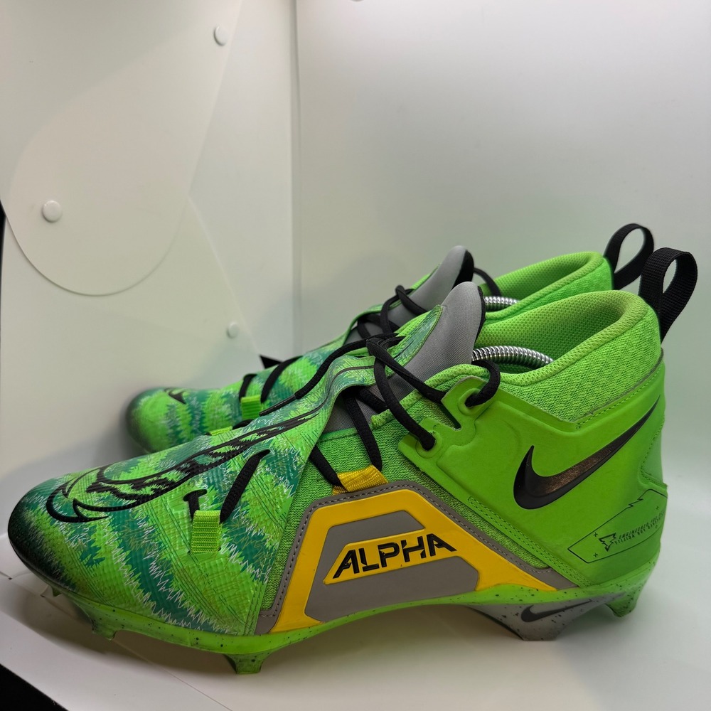 Nike Alpha Menace‎ 3 Pro Vibrant Green Yellow Football Cleats FB8442 303 Size 13